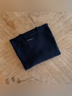 P’tula Black Perfectly Imperfect Crew Sweatshirt